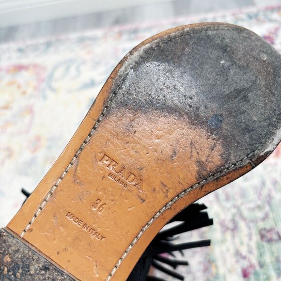 Prada Suede Frindge Sandals - Picture 12 of 12